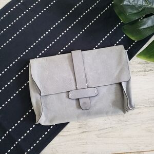 Gap Small Leather Flap Wallet Clutch Blue Snap Closure